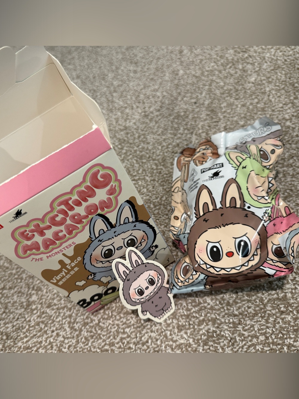 The Monsters 'Eructing Macaron' Vinyl Figure - Pink & Brown Collectible